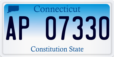 CT license plate AP07330