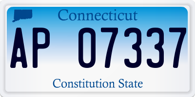 CT license plate AP07337