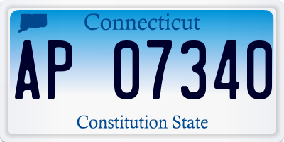 CT license plate AP07340