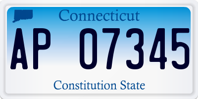 CT license plate AP07345