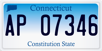 CT license plate AP07346