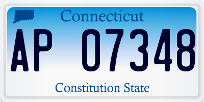 CT license plate AP07348