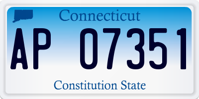 CT license plate AP07351