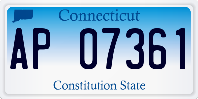 CT license plate AP07361