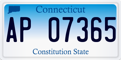 CT license plate AP07365
