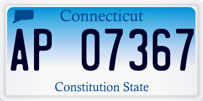 CT license plate AP07367