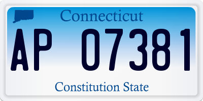 CT license plate AP07381