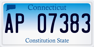 CT license plate AP07383