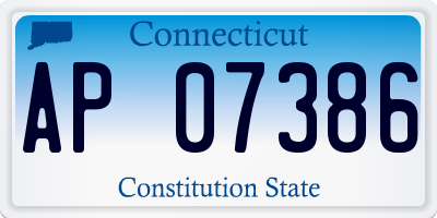 CT license plate AP07386