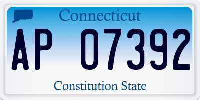 CT license plate AP07392