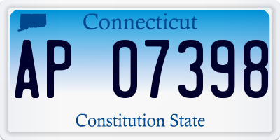 CT license plate AP07398