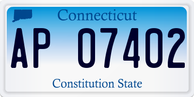 CT license plate AP07402