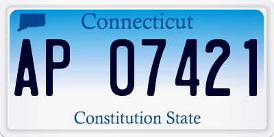 CT license plate AP07421