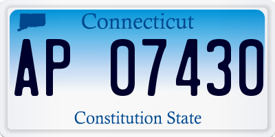 CT license plate AP07430