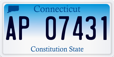 CT license plate AP07431