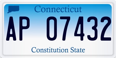 CT license plate AP07432
