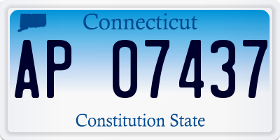 CT license plate AP07437