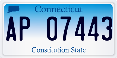 CT license plate AP07443