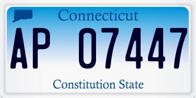 CT license plate AP07447