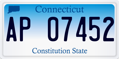 CT license plate AP07452