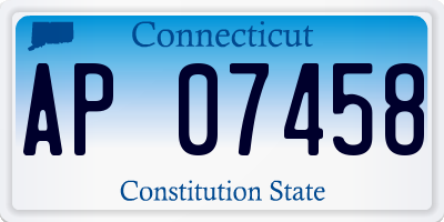 CT license plate AP07458