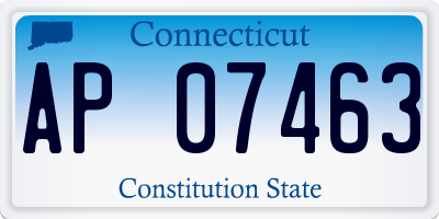CT license plate AP07463