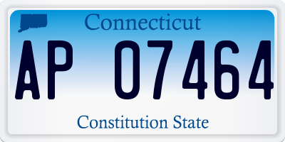 CT license plate AP07464