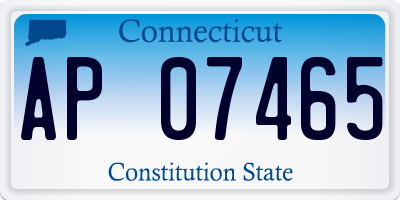 CT license plate AP07465