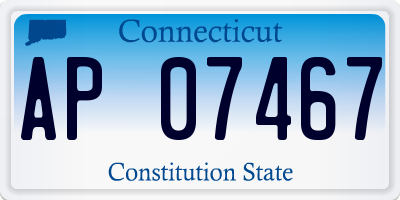 CT license plate AP07467