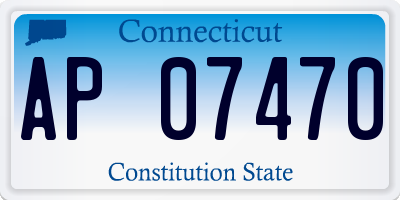 CT license plate AP07470