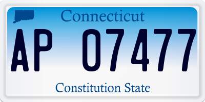 CT license plate AP07477