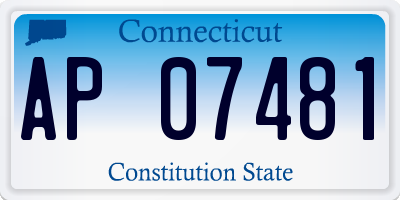 CT license plate AP07481