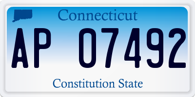 CT license plate AP07492