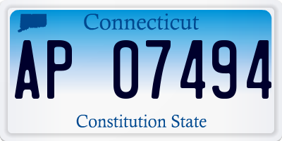CT license plate AP07494
