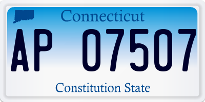 CT license plate AP07507
