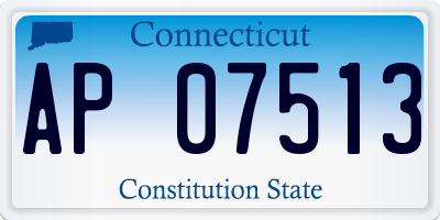 CT license plate AP07513