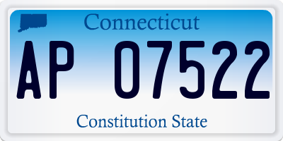 CT license plate AP07522