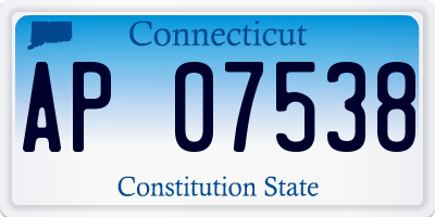 CT license plate AP07538