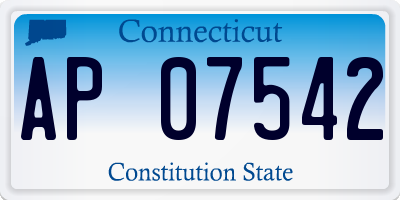 CT license plate AP07542