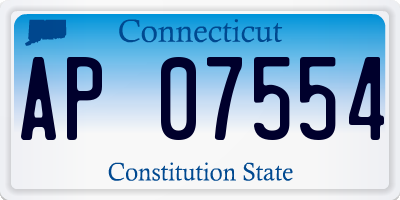 CT license plate AP07554