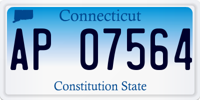 CT license plate AP07564