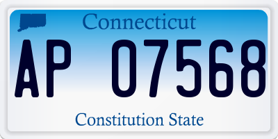 CT license plate AP07568