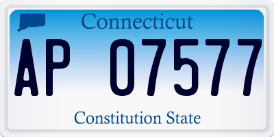 CT license plate AP07577