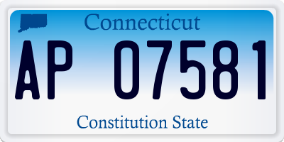 CT license plate AP07581