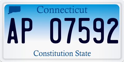 CT license plate AP07592