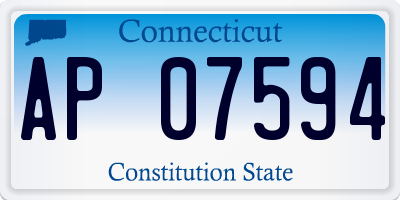 CT license plate AP07594
