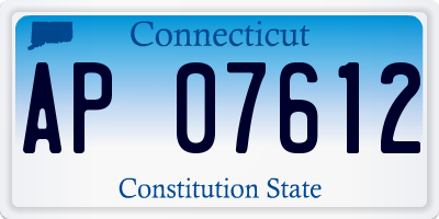 CT license plate AP07612