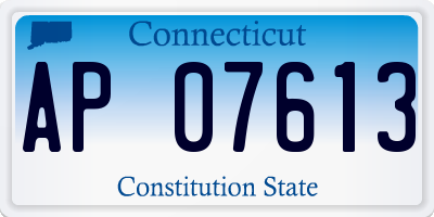 CT license plate AP07613