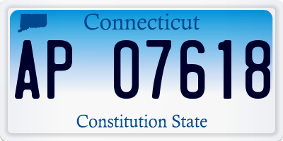 CT license plate AP07618