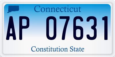 CT license plate AP07631